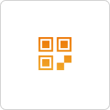 Ilustração de um QR Code laranja